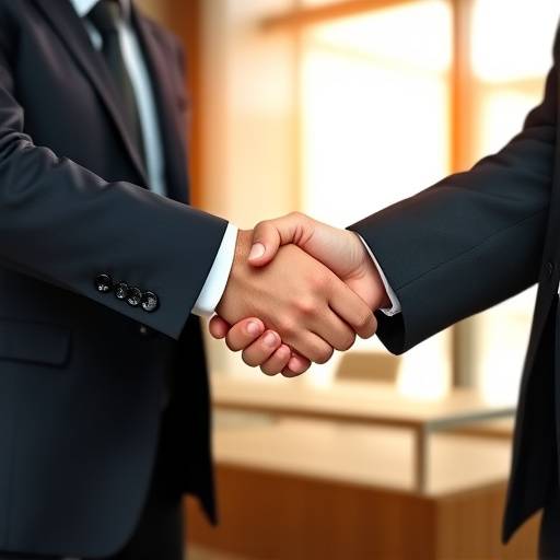 Dos personas cerrando un acuerdo de negocios con un apretón de manos, simbolizando una negociación exitosa.